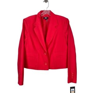 DKNY Blazer Cropped Double-Button Flame Dark Orange